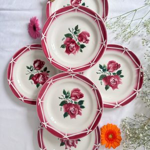 6 assiettes à dessert Sarreguemines Cibon