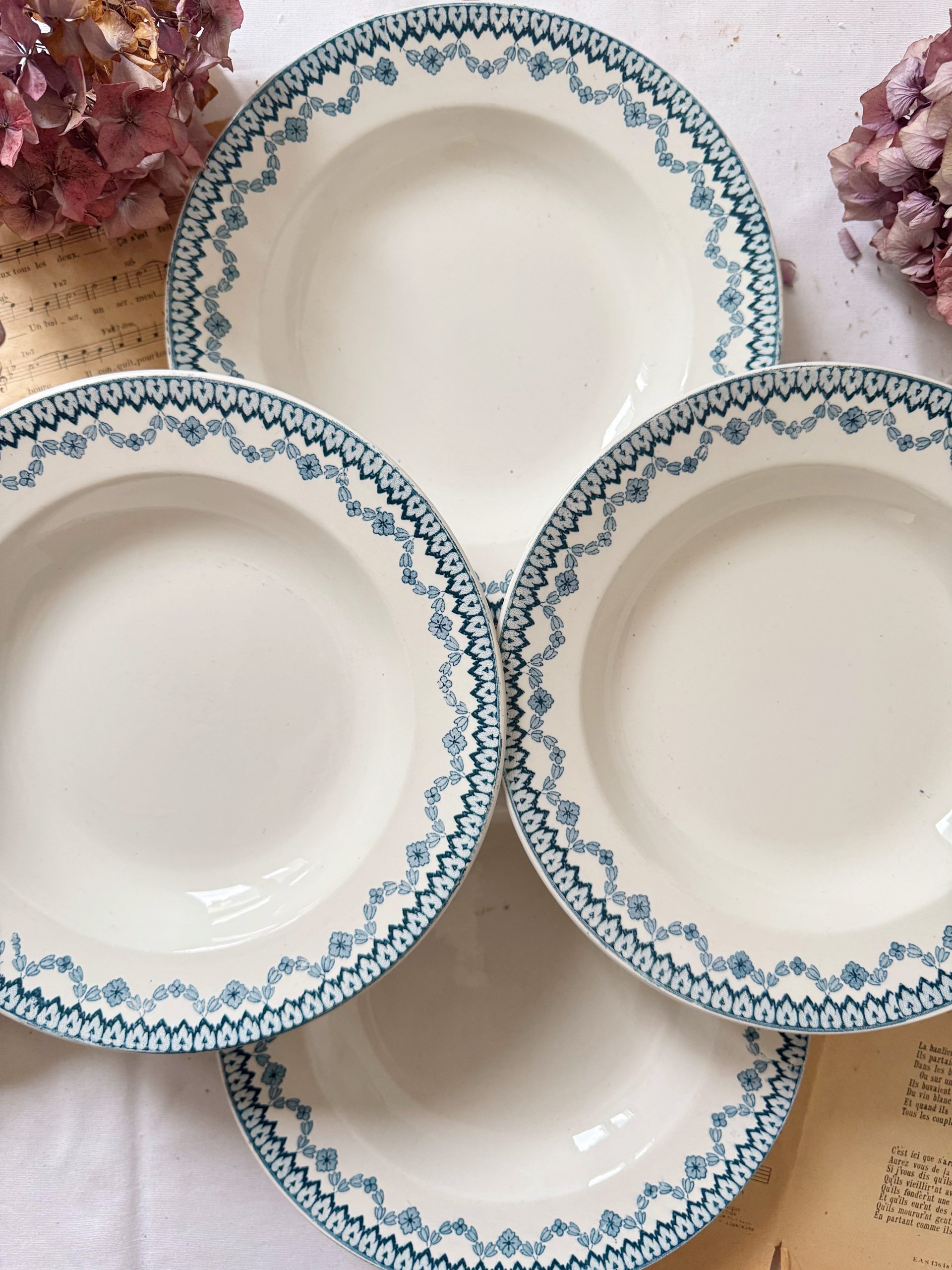 6 assiettes creuses Sarreguemines Arras