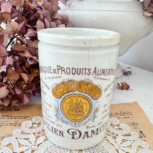 Pot ancien publicitaire polychrome Lunéville Julien Damoy