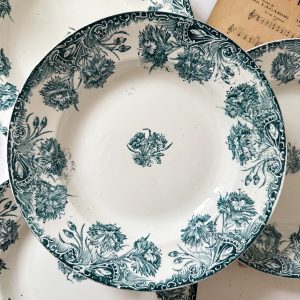 4 assiettes creuses l'Amandinoise Oeillets