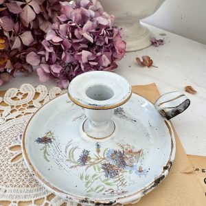 Bougeoir rat de cave polychrome bleuets