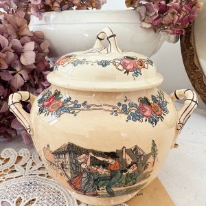 Sucrier ancien patiné terre de fer Sarreguemines Obernai