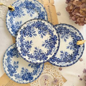 4 assiettes plates Creil et Montereau Flora