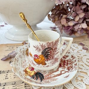 Tasse polychrome Sarreguemines coq