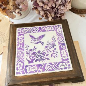 Dessous de plat parme oiseau Longwy