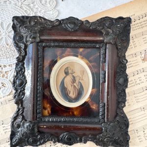 Cadre ancien d'époque Napoléon III avec icône religieuse