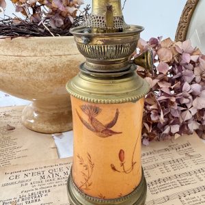 Lampe à pétrole polychrome Gien Oiseaux-mouche