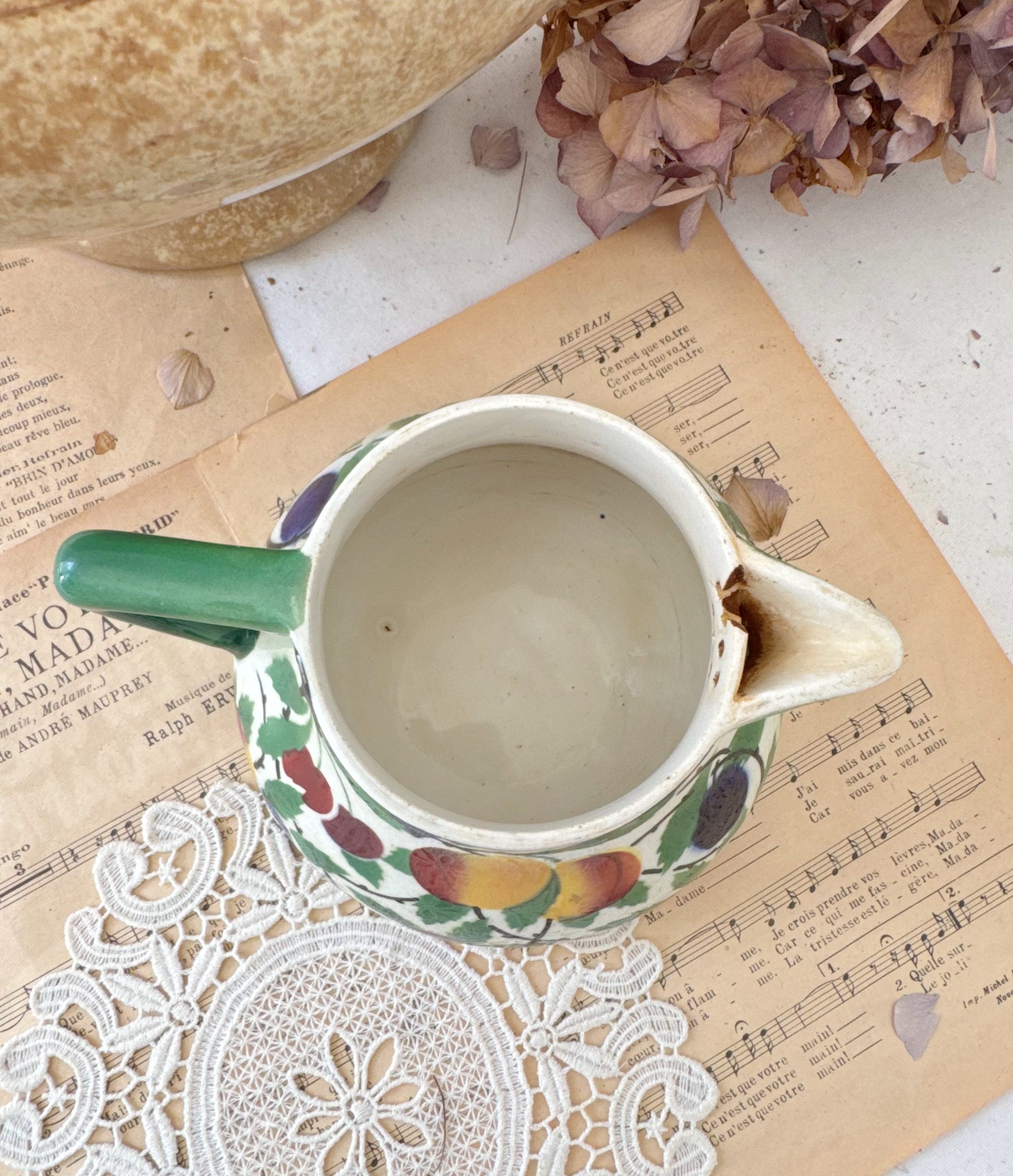 Theière ancienne Art déco Villeroy et Boch prunes – Image 4