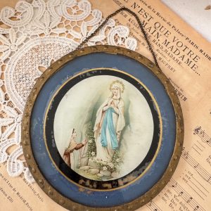 Cadre médaillon religieux à suspendre Vierge Marie
