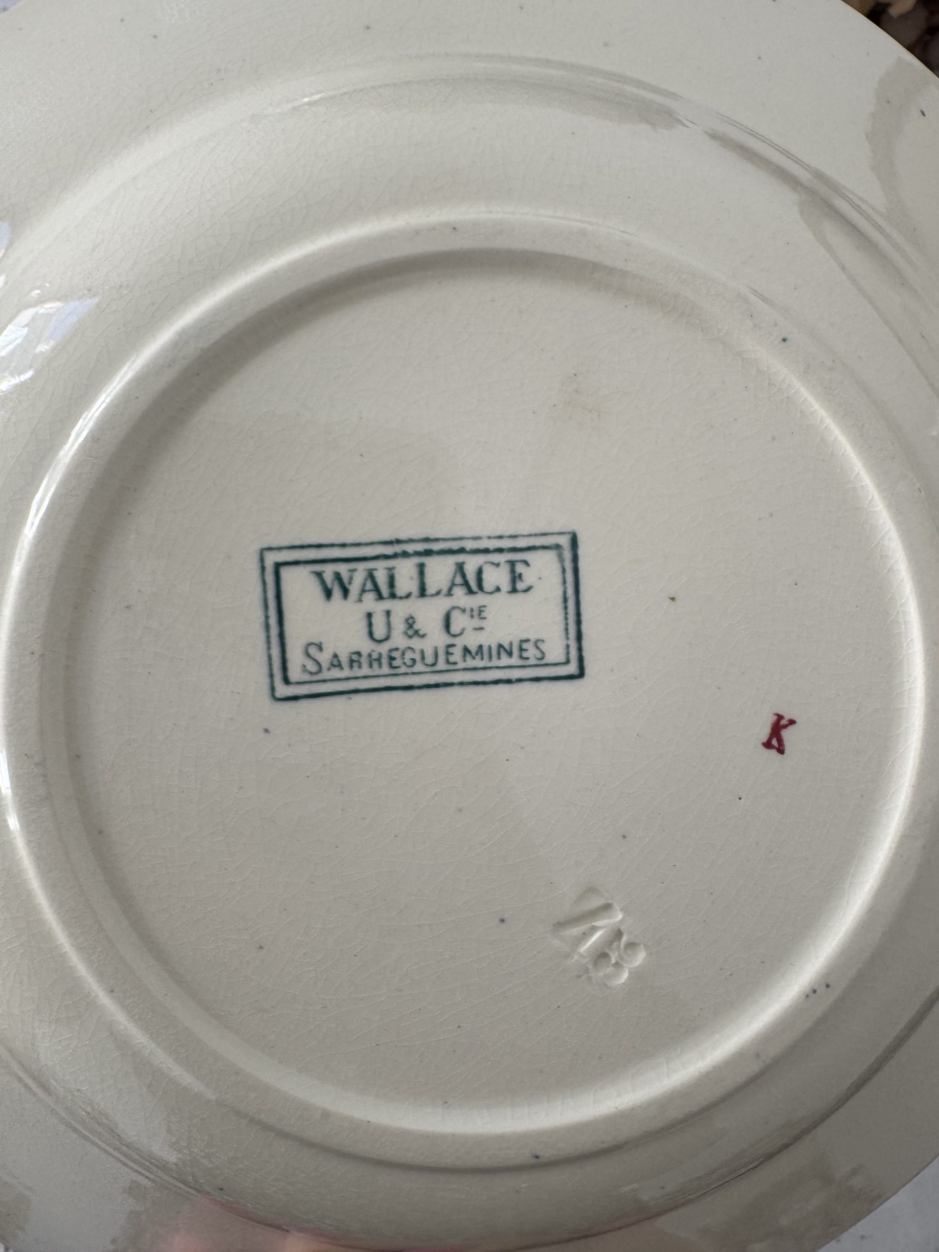4 assiettes creuses vertes Sarreguemines Wallace – Image 3