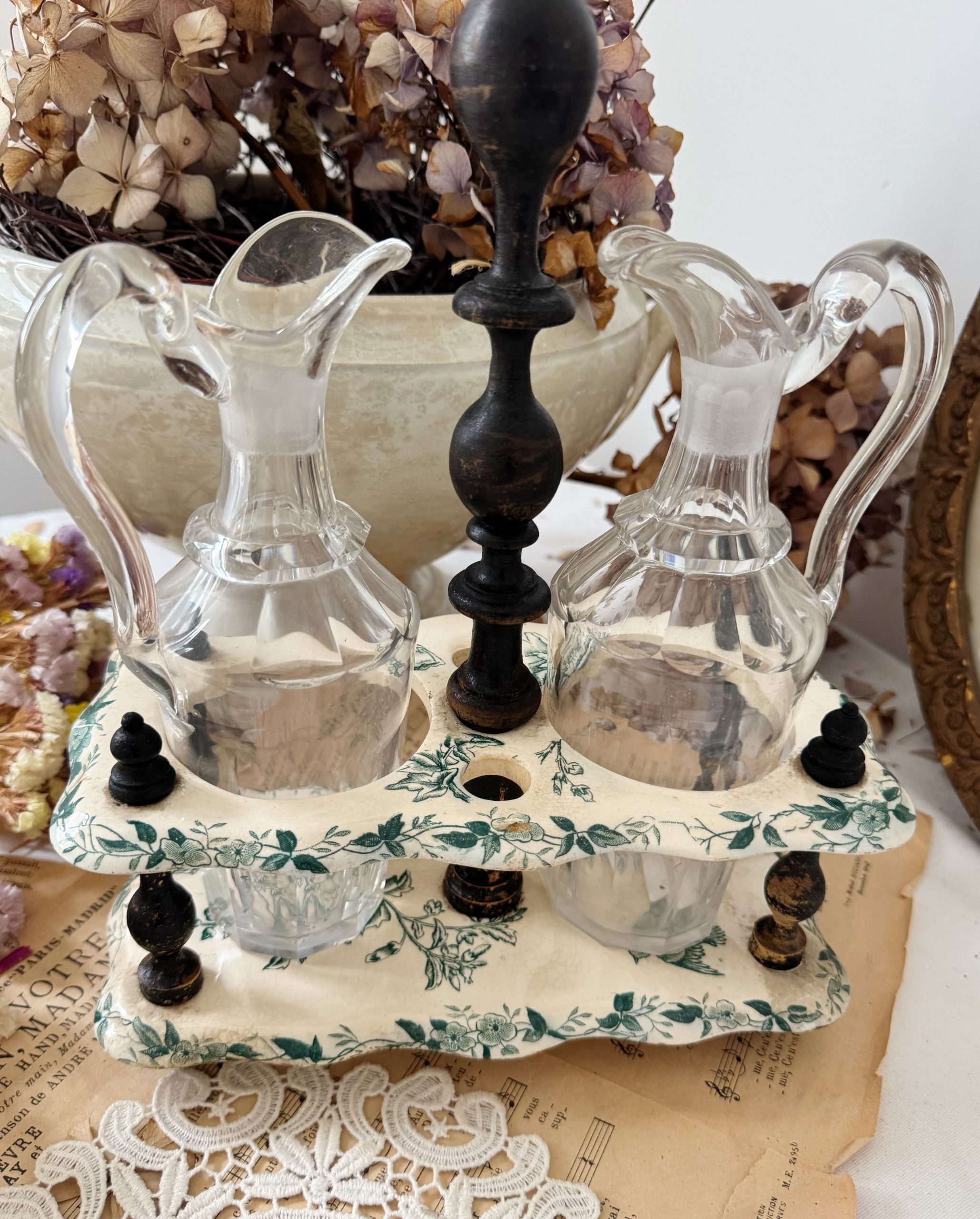 Serviteur Huile & vinaigre terre de fer Oiseaux
